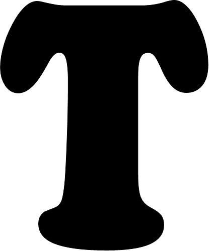 Трафарет буквы t