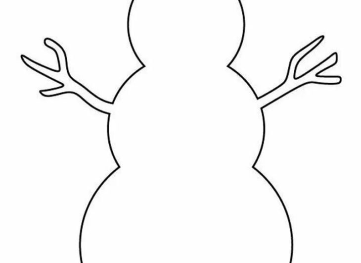 Снеговик трафарет