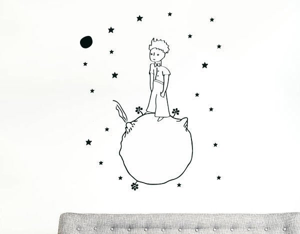 Маленький принц иллюстрации черно белые