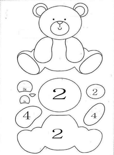 Медвежонок из фетра шаблон