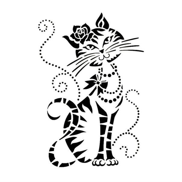 Трафареты кошек для декора