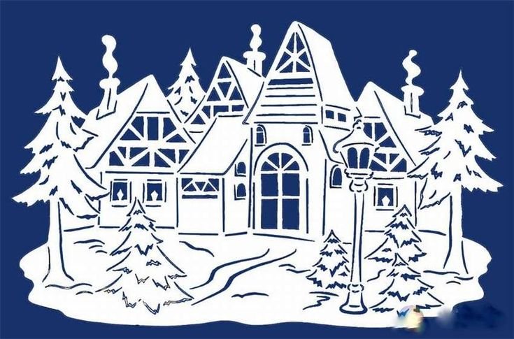 Новогодние домики для окн