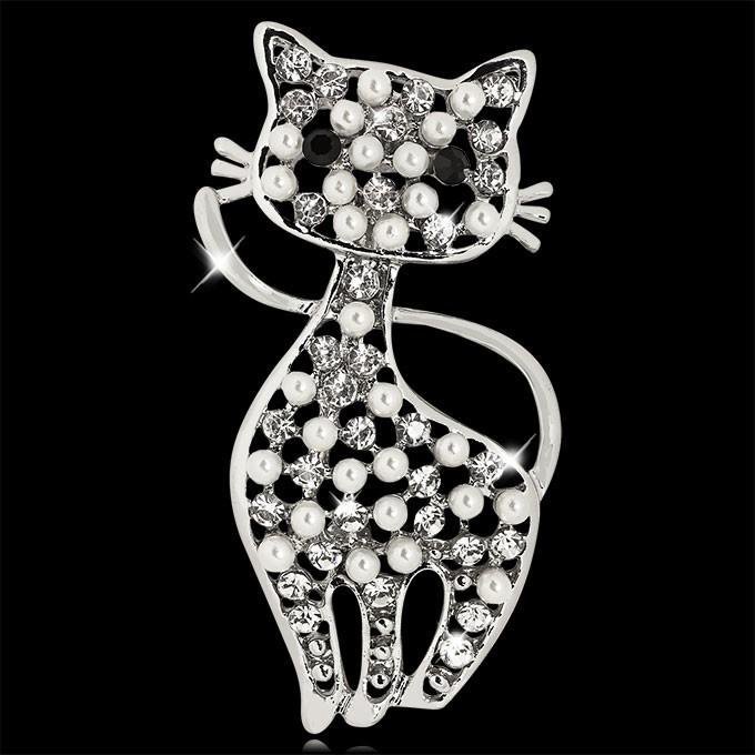 Брошь в форме кота