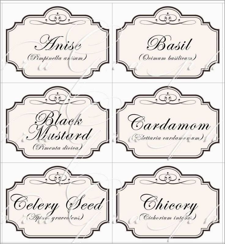 Винтажные этикетки для специй