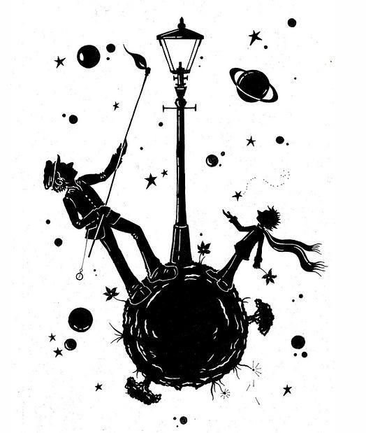 Маленький принц иллюстрации чб