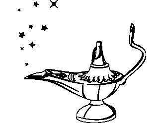 Лампа Аладдина раскраска