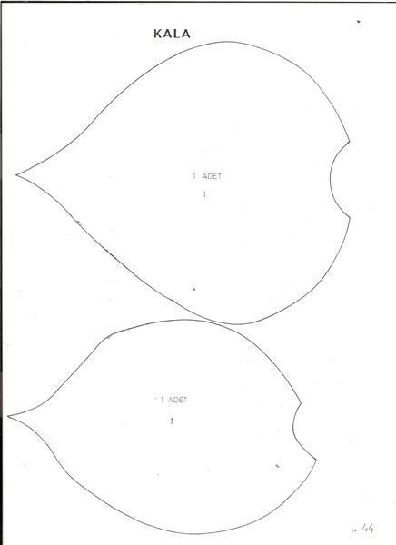 Лепесток каллы трафарет