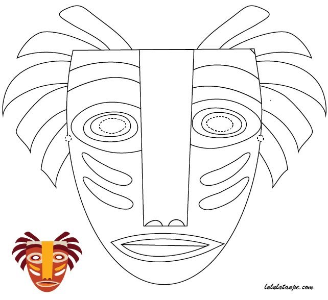 Африканская маска трафарет
