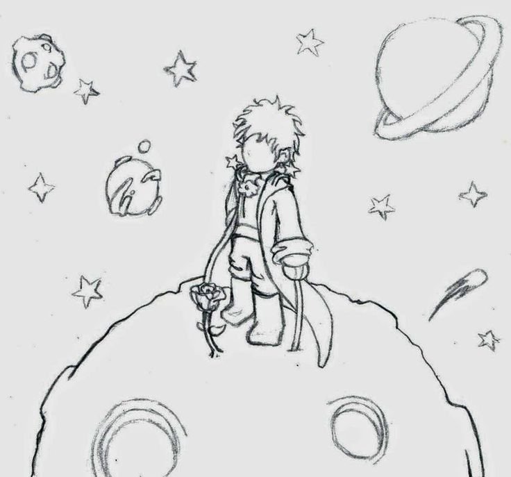 Раскраска маленький принц Экзюпери