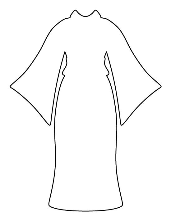 Силуэт платья для раскрашивания