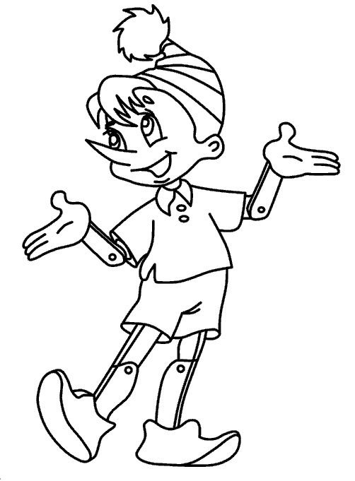 Буратино. Раскраска.