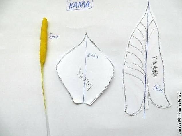 Лист каллы из фоамирана