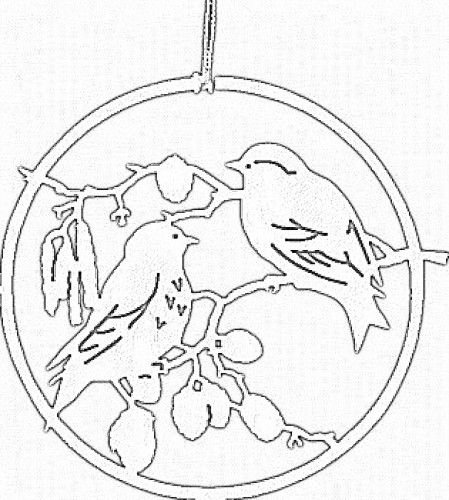 Трафареты на окна птицы