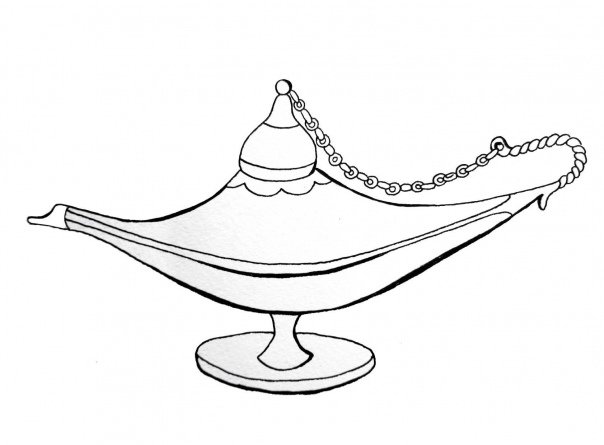 Лампа Аладдина раскраска