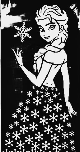 Вытанки на окна новый год Эльза