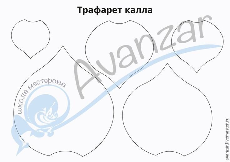Шаблон цветка каллы из фоамирана