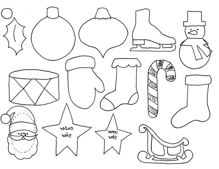 Елочные игрушки трафарет