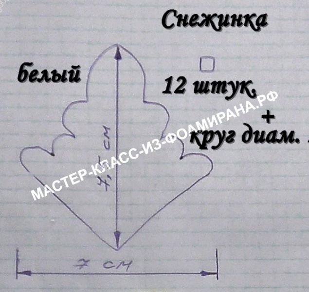 Снежинка из фоамирана шаблоны