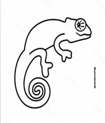 Хамелеон трафарет