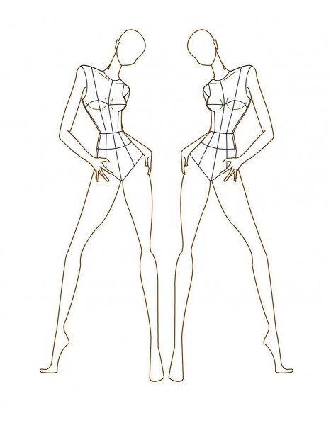 женская фигура в модельной позе
