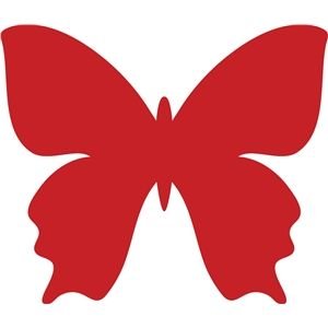 Красная бабочка шаблон