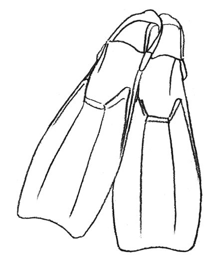 Ласты раскраска для детей