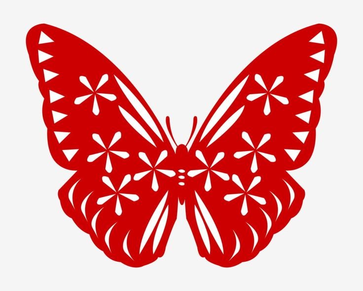 Бабочки для вырезания красные
