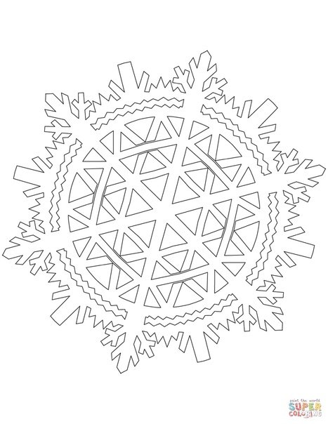 Снежинка круглая раскраска