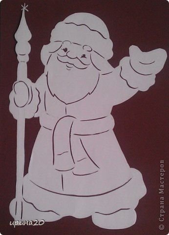 Дед Мороз из бумаги на окно