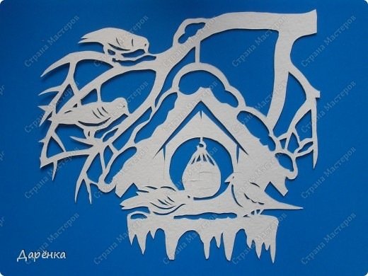 Вытынанки на новый год скворечник