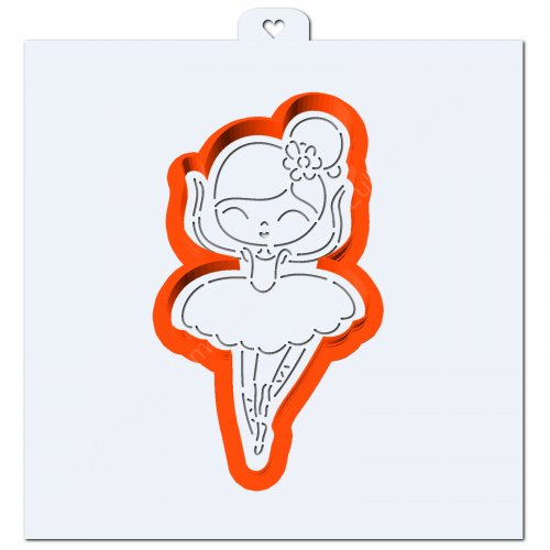 Балерина пряник трафарет