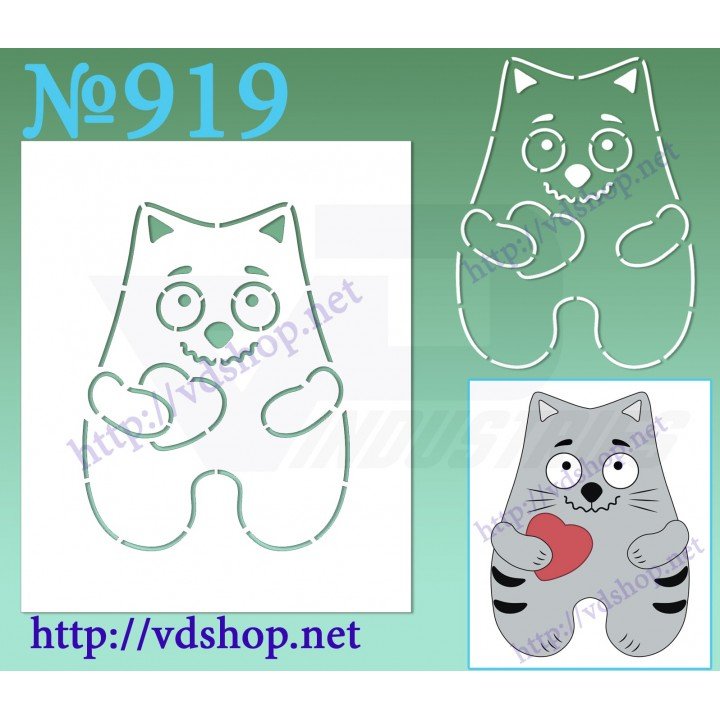 Трафарет кота для пряника