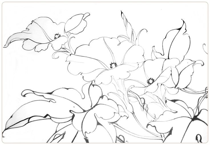 Эскизы для батика цветы