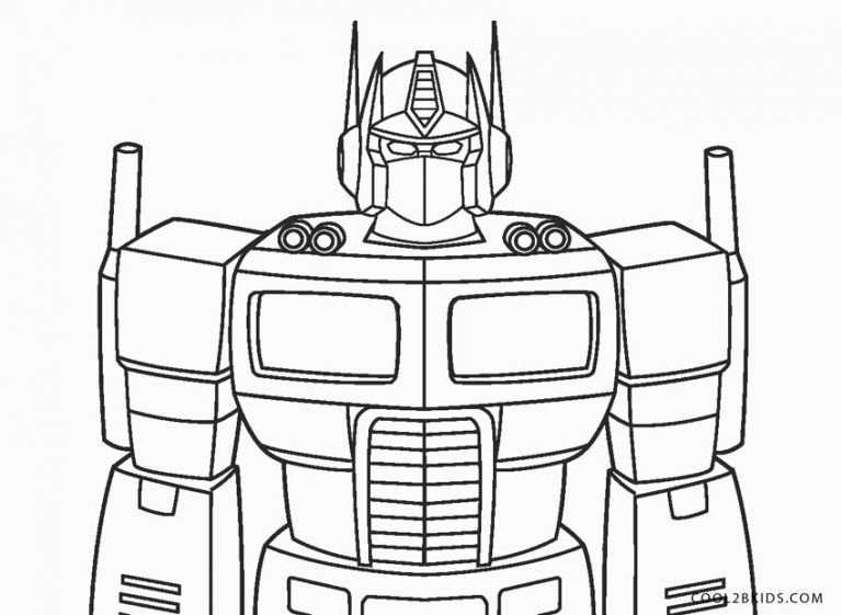 Раскраска робот Оптимус Прайм