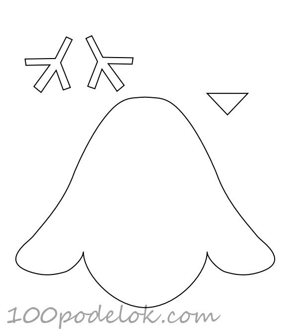 Трафарет колокольчик из фетра