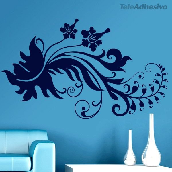 Трафарет цветы на стену