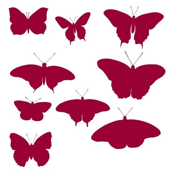 Бабочки трафарет для вырезания цветные