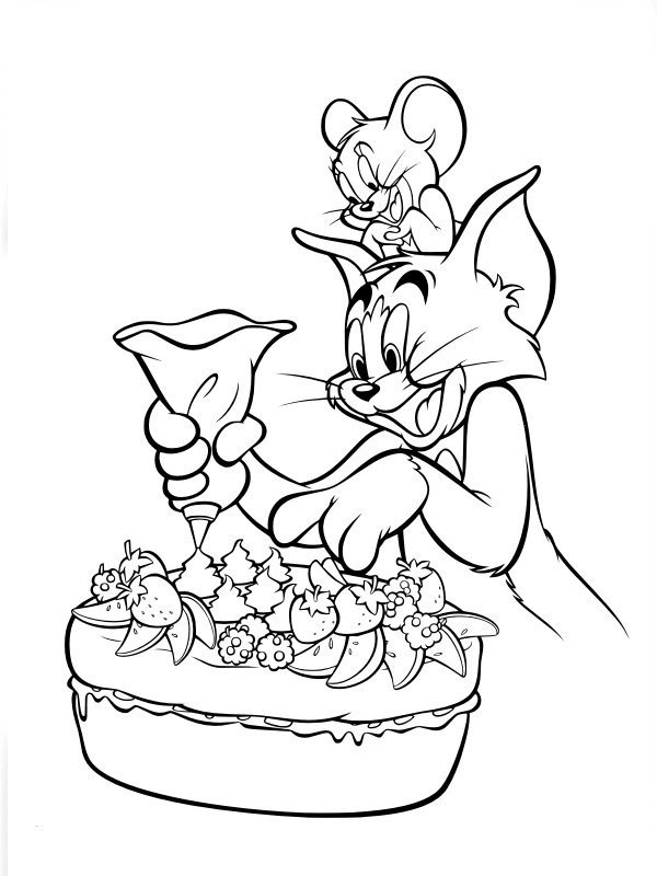 Картинки раскраски том и Джерри