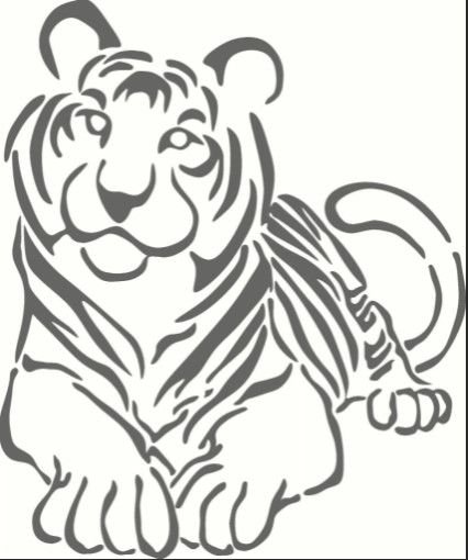 Тигр трафарет