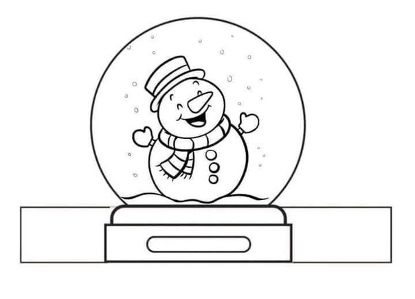 Шаблоны снежный шар раскраски