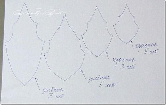 Выкройка пуансетии из фоамирана