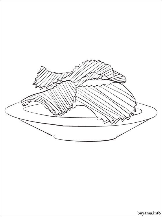 Раскраска еда чипсы