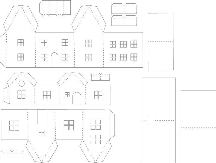 Домик из картона развертка