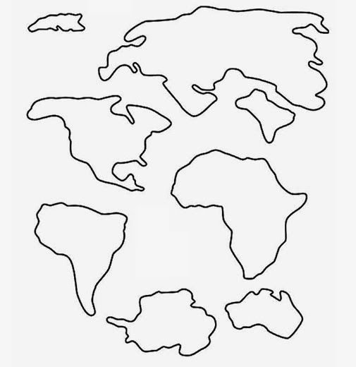 Силуэты материков
