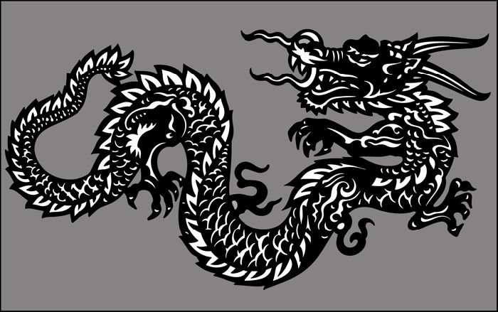 Китайский дракон трафарет