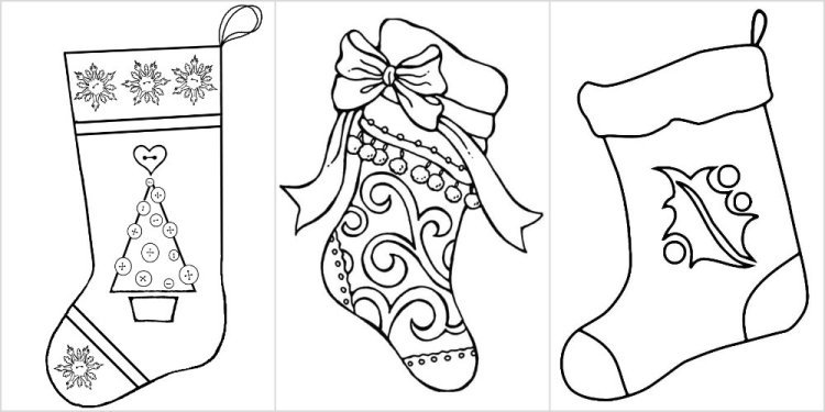 Вытынанки носок новогодний