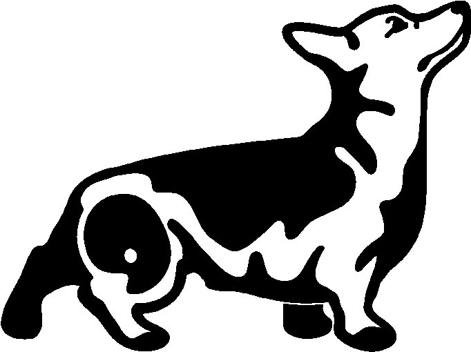 Вельш корги вектор черно-белый