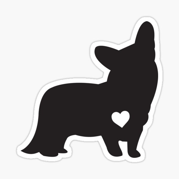 Белый силуэт корги