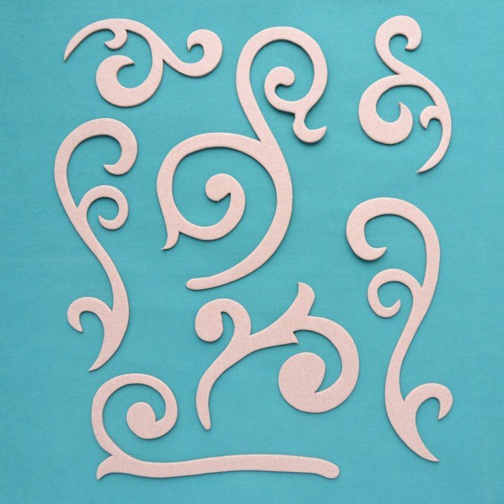 Завитки трафарет