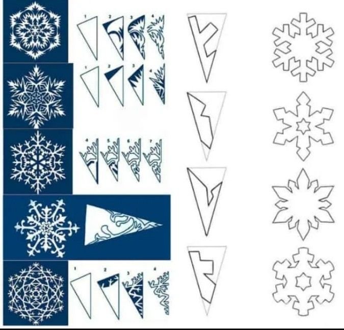 Снежинки схемы для вырезания